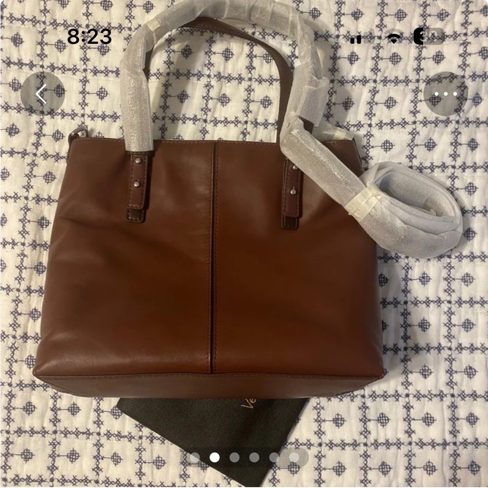 Vera Bradley Leather Gallatin Sagebrush Satchel